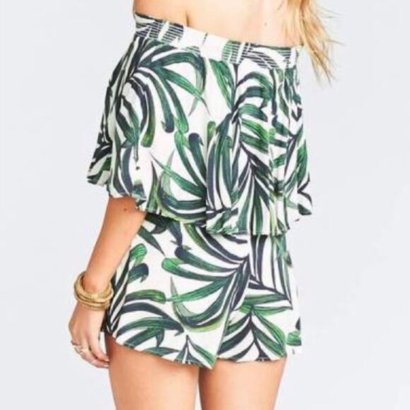 Show Me Your MuMu Rosarita Romper in Peruvian Palm Breeze Small - Picture 2 of 9